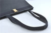 Authentic Salvatore Ferragamo Vara Leather Shoulder Tote Bag Navy Blue SF J2331