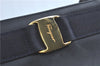 Authentic Salvatore Ferragamo Vara Leather Shoulder Tote Bag Navy Blue SF J2331