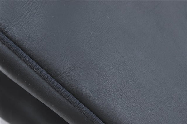 Authentic Salvatore Ferragamo Vara Leather Shoulder Tote Bag Navy Blue SF J2331