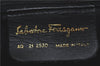 Authentic Salvatore Ferragamo Vara Leather Shoulder Tote Bag Navy Blue SF J2331