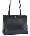 Authentic Salvatore Ferragamo Vara Leather Shoulder Tote Bag Navy Blue SF J2408