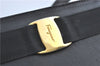 Authentic Salvatore Ferragamo Vara Leather Shoulder Tote Bag Navy Blue SF J2408