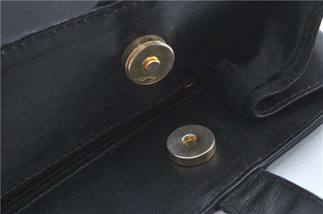 Authentic Salvatore Ferragamo Vara Leather Shoulder Tote Bag Navy Blue SF J2408