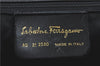 Authentic Salvatore Ferragamo Vara Leather Shoulder Tote Bag Navy Blue SF J2408
