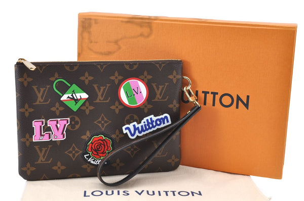 Authentic Louis Vuitton Patches City Clutch Hand Bag Purse M63447 LV Box J2417