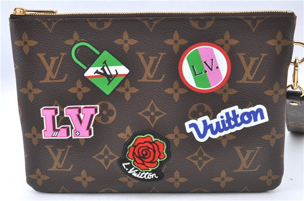 Authentic Louis Vuitton Patches City Clutch Hand Bag Purse M63447 LV Box J2417