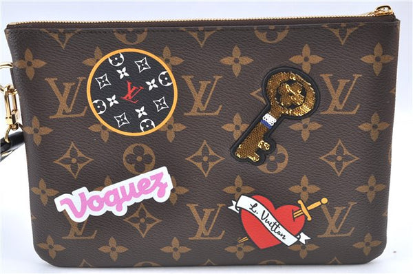 Authentic Louis Vuitton Patches City Clutch Hand Bag Purse M63447 LV Box J2417