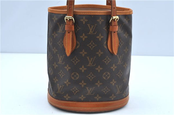 Authentic Louis Vuitton Monogram Bucket PM Shoulder Tote Bag M42238 LV J2427