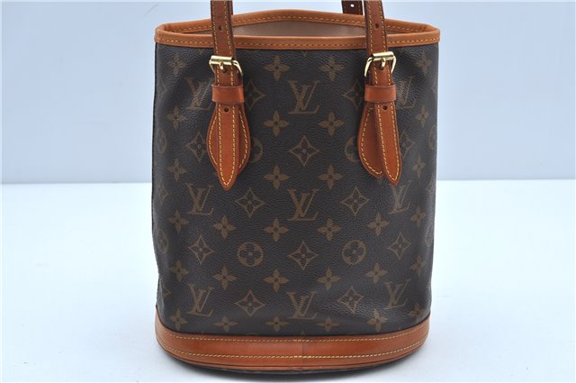 Authentic Louis Vuitton Monogram Bucket PM Shoulder Tote Bag M42238 LV J2427