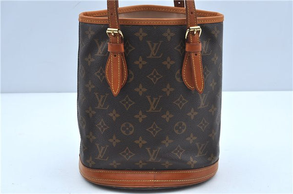 Authentic Louis Vuitton Monogram Bucket PM Shoulder Tote Bag M42238 LV J2427