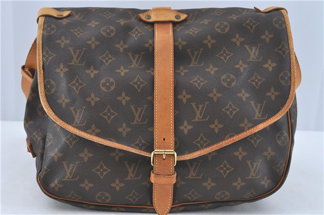 Authentic Louis Vuitton Monogram Saumur 35 Shoulder Cross Bag M42254 LV J2440