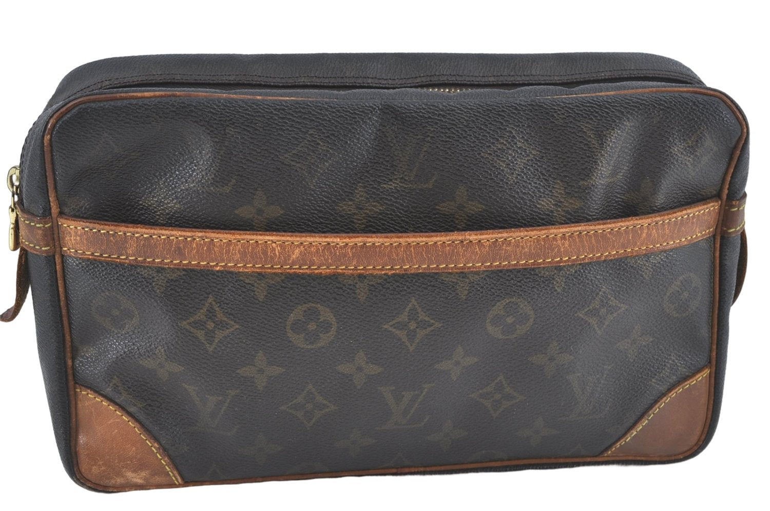 Authentic Louis Vuitton Monogram Compiegne 28 Clutch Hand Bag M51845 LV J2471