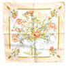 Authentic HERMES Petit Carre 40 Scarf Handkerchief "REGINA " Silk Beige J2474