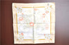 Authentic HERMES Petit Carre 40 Scarf Handkerchief "REGINA " Silk Beige J2474