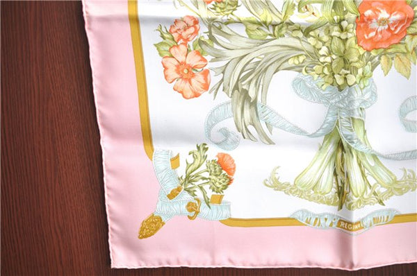 Authentic HERMES Petit Carre 40 Scarf Handkerchief "REGINA " Silk Pink J2475