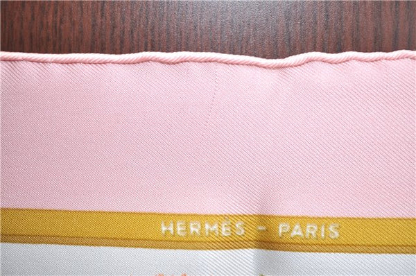 Authentic HERMES Petit Carre 40 Scarf Handkerchief "REGINA " Silk Pink J2475