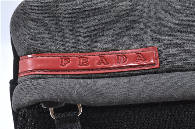 Authentic PRADA Sports Polyester Shoulder Cross Body Bag Purse Black J2479