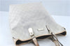 Authentic GUCCI Shoulder Tote Bag Purse GG PVC Leather 139896 White Silver J2490