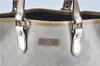 Authentic GUCCI Shoulder Tote Bag Purse GG PVC Leather 139896 White Silver J2490