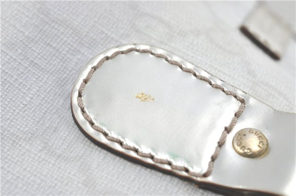 Authentic GUCCI Shoulder Tote Bag Purse GG PVC Leather 139896 White Silver J2490