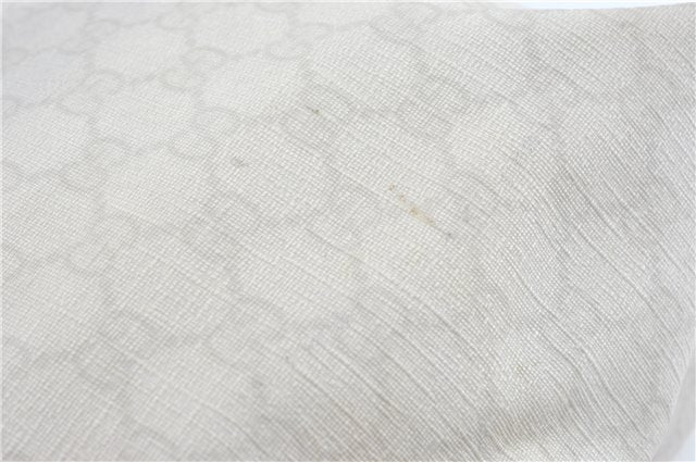 Authentic GUCCI Shoulder Tote Bag Purse GG PVC Leather 139896 White Silver J2490