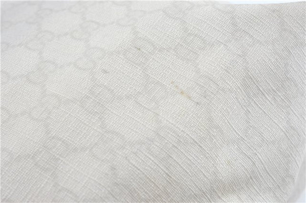 Authentic GUCCI Shoulder Tote Bag Purse GG PVC Leather 139896 White Silver J2490