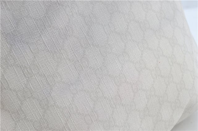 Authentic GUCCI Shoulder Tote Bag Purse GG PVC Leather 139896 White Silver J2490