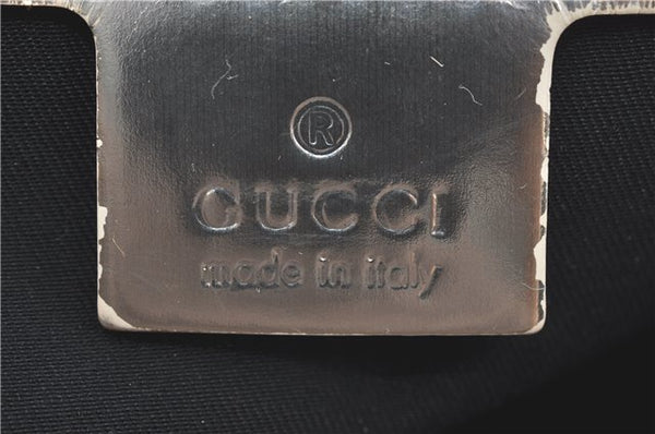 Authentic GUCCI Shoulder Tote Bag Purse GG PVC Leather 139896 White Silver J2490