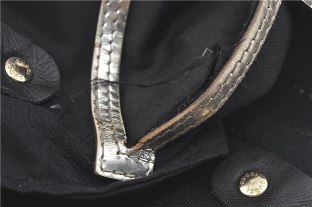 Authentic GUCCI Shoulder Tote Bag Purse GG PVC Leather 139896 White Silver J2490