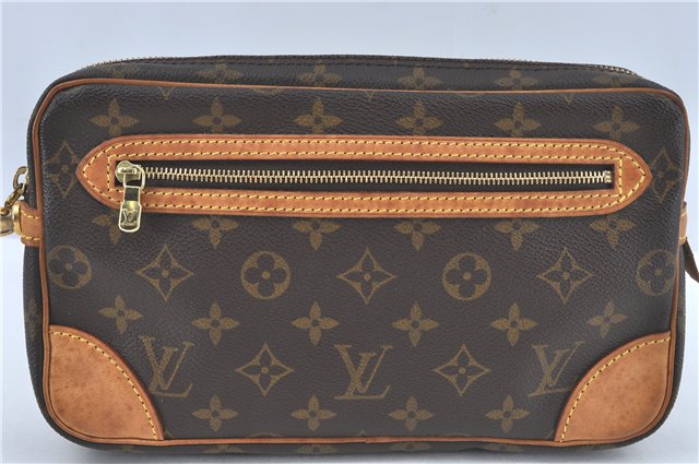 Authentic Louis Vuitton Monogram Marly Dragonne GM M51825 Clutch Hand Bag J2497