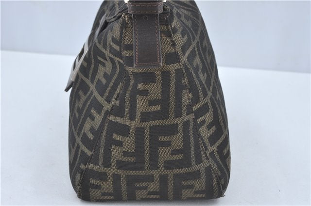 Authentic FENDI Zucca Shoulder Hand Bag Purse Canvas Leather Brown J2536