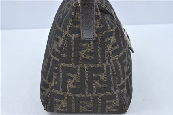 Authentic FENDI Zucca Shoulder Hand Bag Purse Canvas Leather Brown J2536