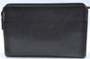 Authentic BURBERRY Vintage Leather Clutch Bag Purse Black J2539