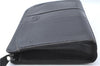 Authentic BURBERRY Vintage Leather Clutch Bag Purse Black J2539