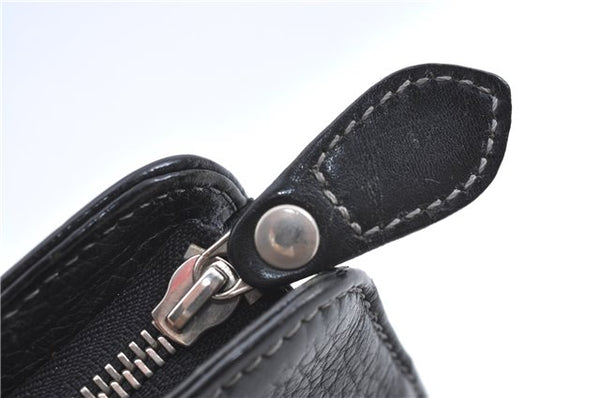 Authentic BURBERRY Vintage Leather Clutch Bag Purse Black J2539