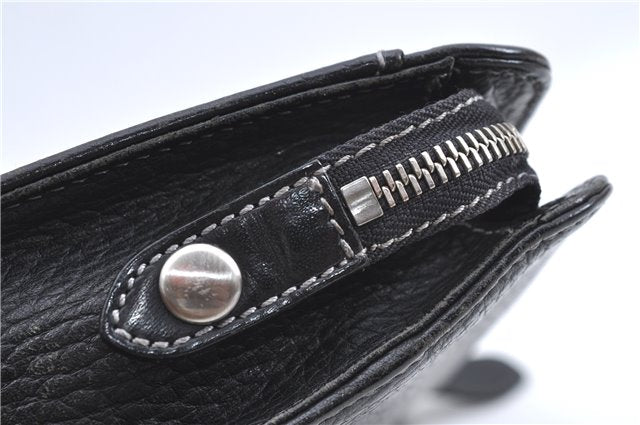 Authentic BURBERRY Vintage Leather Clutch Bag Purse Black J2539