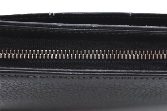 Authentic BURBERRY Vintage Leather Clutch Bag Purse Black J2539