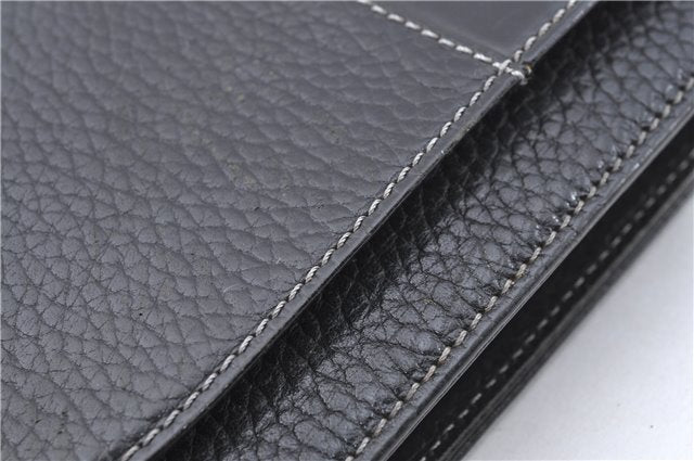 Authentic BURBERRY Vintage Leather Clutch Bag Purse Black J2539