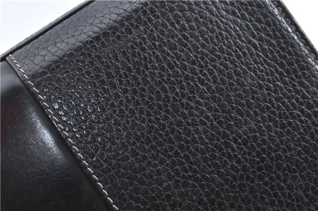 Authentic BURBERRY Vintage Leather Clutch Bag Purse Black J2539