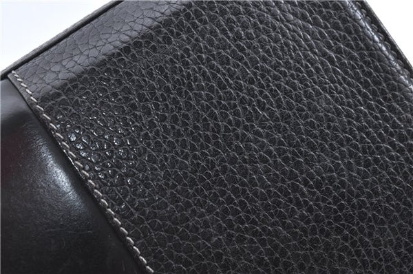 Authentic BURBERRY Vintage Leather Clutch Bag Purse Black J2539