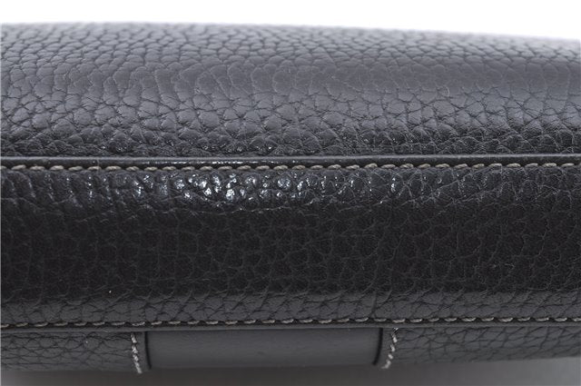Authentic BURBERRY Vintage Leather Clutch Bag Purse Black J2539