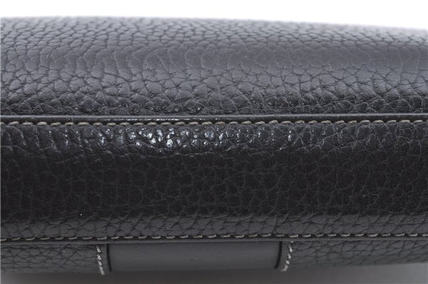 Authentic BURBERRY Vintage Leather Clutch Bag Purse Black J2539