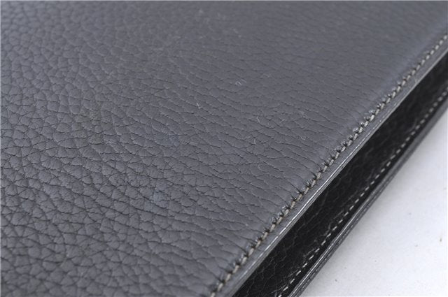 Authentic BURBERRY Vintage Leather Clutch Bag Purse Black J2539