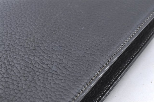 Authentic BURBERRY Vintage Leather Clutch Bag Purse Black J2539