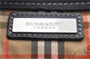 Authentic BURBERRY Vintage Leather Clutch Bag Purse Black J2539