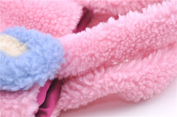 Authentic GUCCI Children's Flying Bear Faux Fur Tote Hand Bag 581007 Pink J2545