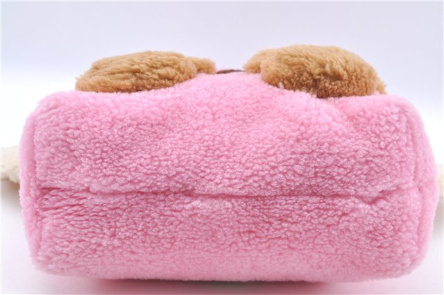 Authentic GUCCI Children's Flying Bear Faux Fur Tote Hand Bag 581007 Pink J2545