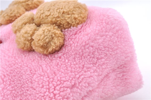 Authentic GUCCI Children's Flying Bear Faux Fur Tote Hand Bag 581007 Pink J2545