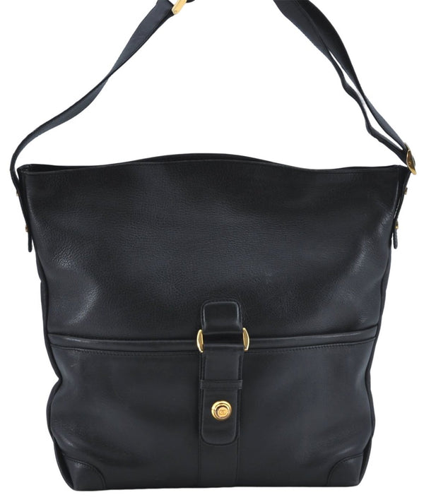 Authentic GUCCI Shoulder Tote Bag Leather Black J2552