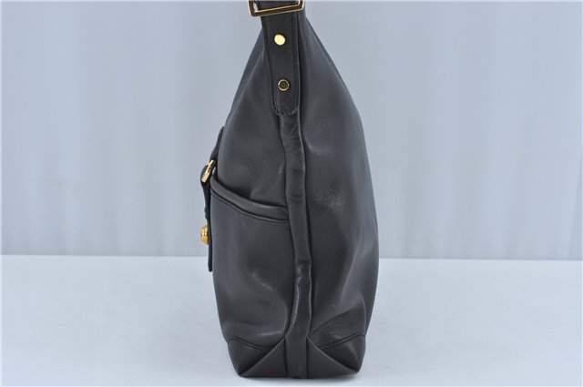 Authentic GUCCI Shoulder Tote Bag Leather Black J2552